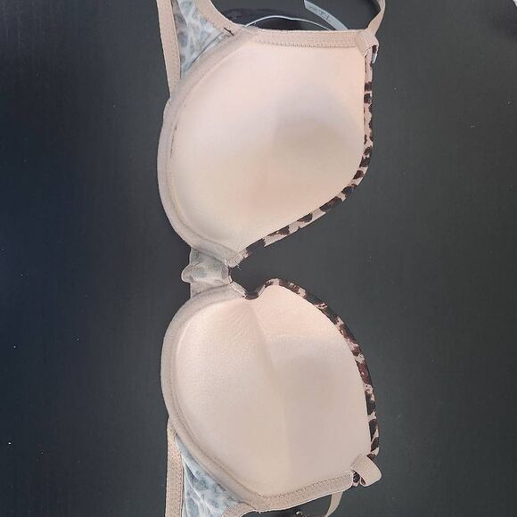 Frederick's of Hollywood Leopard Print Push-Up Bra Size 36C NWT Lingerie Shower - Picture 6 of 12